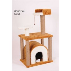 Cat Hause S01 Yuvalı Kedi Tırmalama Kahve 105 Cm