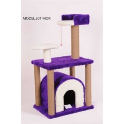 Cat Hause S01 Yuvalı Kedi Tırmalama Mor 105 Cm