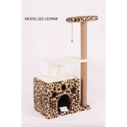 Cat Hause S02 Yuvalı Kedi Tırmalama Leopar 97 Cm