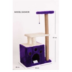 Cat Hause S02 Yuvalı Kedi Tırmalama Mor 97 Cm