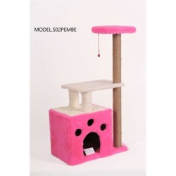 Cat Hause S02 Yuvalı Kedi Tırmalama Pembe 97 Cm