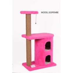 Cat Hause S03 İki Yuvalı Kedi Tırmalama Pembe 103 Cm