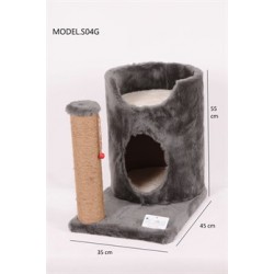 Cat Hause S04 Oval Yuvalı Kedi Tırmalama Gri 47 Cm