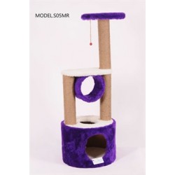 Cat Hause S05 Yuvalı Katlı Kedi Tırmalama Mor 112 Cm