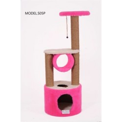 Cat Hause S05 Yuvalı Katlı Kedi Tırmalama Pembe 112 Cm