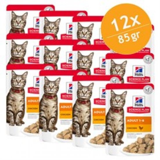 Hills Adult Tavuklu Pouch Yetişkin Kedi Konservesi 12x85 Gr