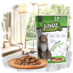 Jungle Pouch Kedi Tavuklu Jel Yaş Mama 100 Gr