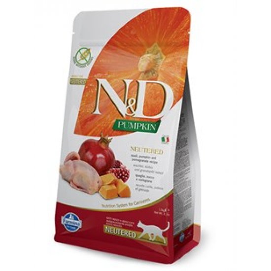 N&D Balkabaklı Bıldırcın ve Narlı Kısırlaştırılmış Kedi Maması 1.5 Kg