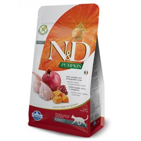 N&D Balkabaklı Bıldırcın ve Narlı Yetişkin Kedi Maması 1.5 Kg