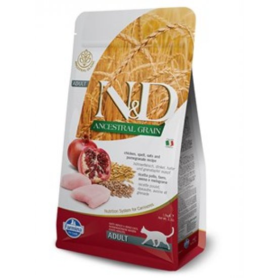 N&D Düşük Tahıllı Tavuklu Yetişkin Kedi Maması 1.5 Kg