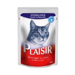 Plaisir Sterilised Sığır Etli Pouch Kısır Kedi Konservesi 100 Gr