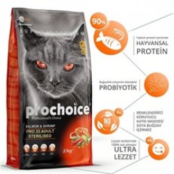 Pro Choice Pro 33 Sterilised Somonlu Karidesli Kedi Maması 15 Kg