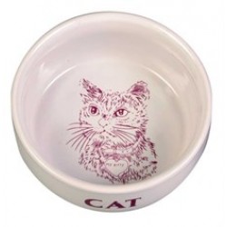 Trixie Kedi Seramik Mama/Su Kabı 0,3Lt/11cm Beyaz