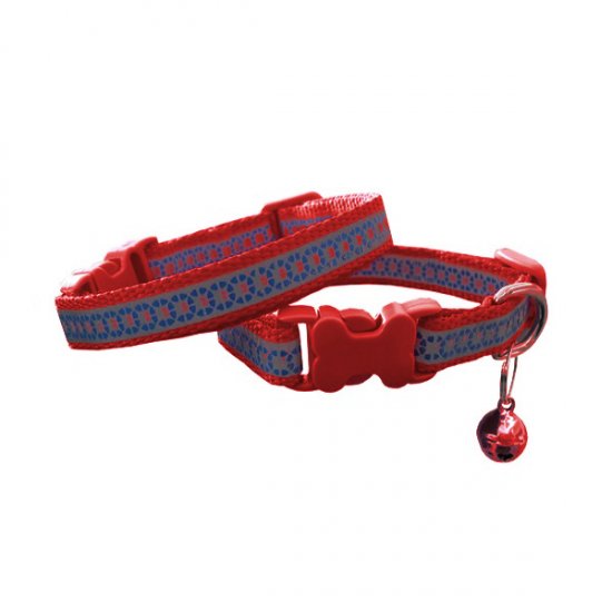 Kedi Boyun Tasması Çiçek Desenli Çanlı 1 cm*20-32 cm Kırmızı Kedi Boyun Tasması Çiçek Desenli Çanlı 1 cm*20-32 cm Kırmızı