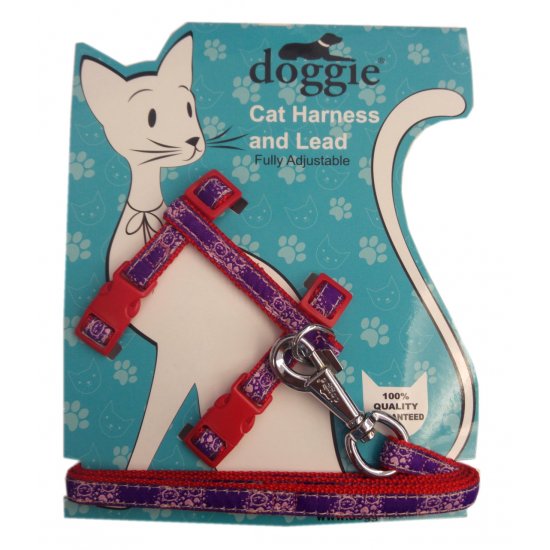 Doggie Gülücük Kedi Göğüs Tasması 22/36 cm Kırmızı
