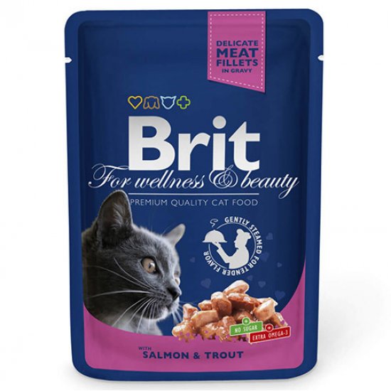 Brit Premium Salmon Trout Kedi Yaş Maması 100 Gr