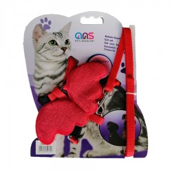 Ans Kanatlı Melek Kedi Göğüs Bel Tasması 20*32 cm Kırmızı