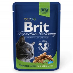 Brit Premium Chicken Sterilised Tavuk Parçalı Kısırlaştırılmış Kedi Yaş Maması 100 Gr