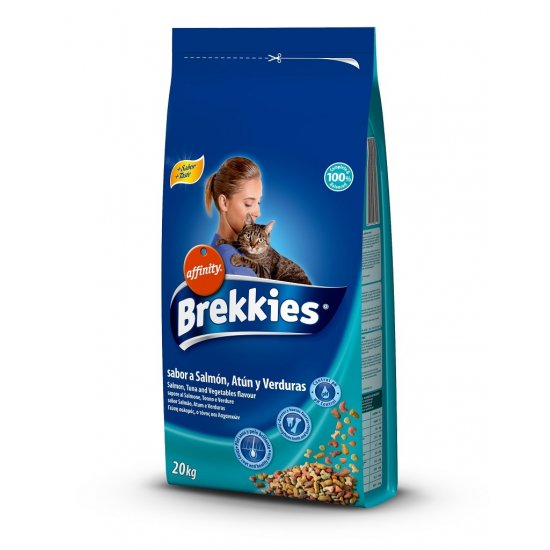 Brekkies Mix Somonlu Ton Balıklı Yetişkin Kedi Maması 20 kg