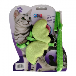 Ans Kanatlı Melek Kedi Göğüs Bel Tasması 20*32 cm Yeşil